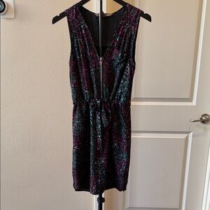 Black and Pink Sleeveless Mini Dress